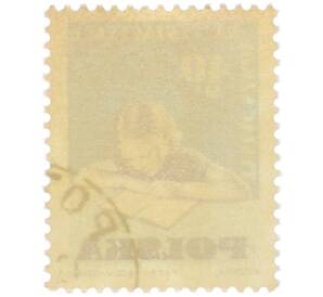 Почтовая марка 40 грошей 1959 года Польша «Домашняя работа» — Фото №2