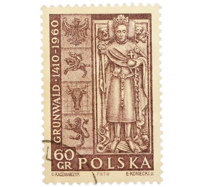 Почтовая марка 60 грошей 1960 года Польша «550 лет Грюнвальдской битве — Надгробие польского короля Владислава II Ягелло в Вавельском соборе» (Артикул: P2-1347) — Фото №1