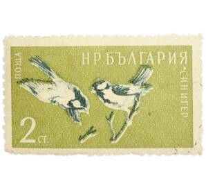 Почтовая марка 2 стотинки 1959 года Болгария «Большая синица» — Фото №1