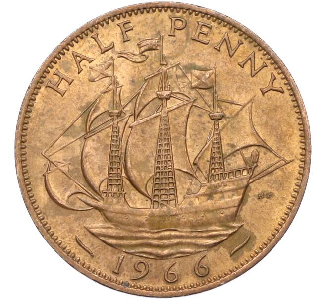 Монета 1/2 пенни 1966 года Великобритания (Артикул: K12-78018) — Фото №1