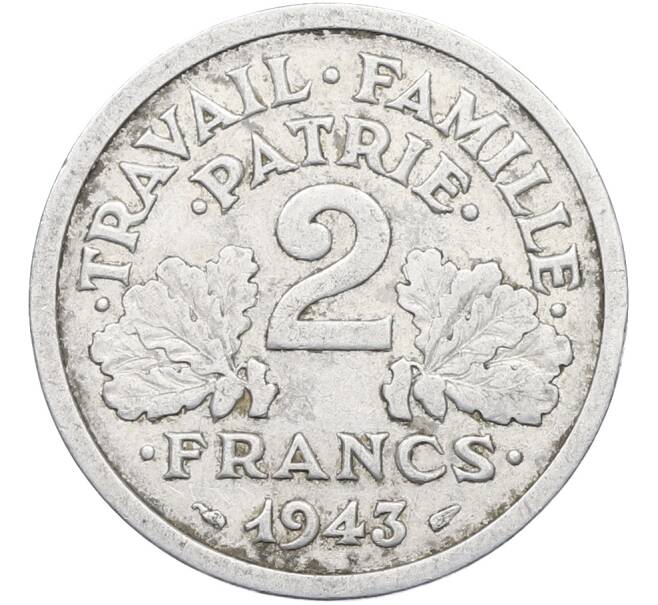 Монета 2 франка 1943 года Франция (Артикул: K12-78030) — Фото №1