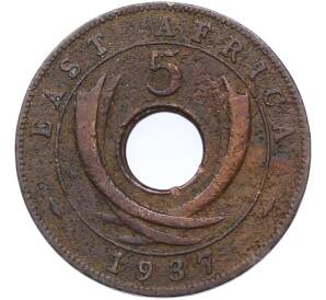 5 центов 1937 года KN Британская Восточная Африка — Фото №1
