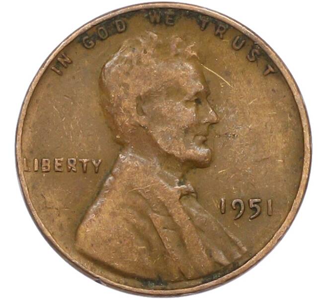 Монета 1 цент 1951 года США (Артикул: K12-78067) — Фото №1