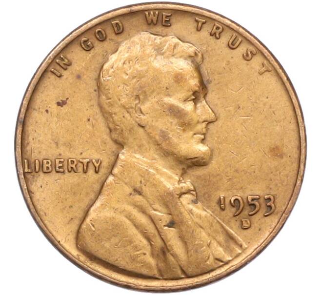 Монета 1 цент 1953 года D США (Артикул: K12-78070) — Фото №1