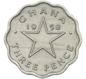 3 пенса 1958 года Гана — Фото №1