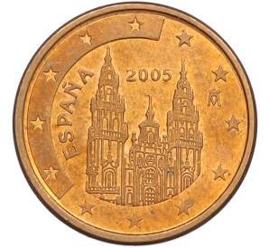 1 евроцент 2005 года Испания — Фото №1