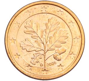 1 евроцент 2008 года D Германия — Фото №1
