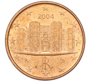 1 евроцент 2004 года Италия — Фото №1