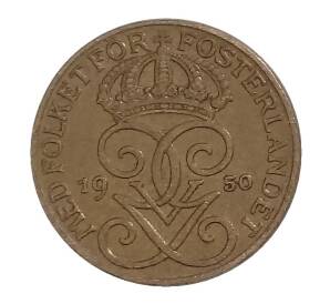 1 эре 1950 года Швеция — Фото №1