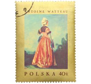 Почтовая марка 40 грошей 1967 года Польша «Картины из польских музеев — Полька (Антуан Ватто)» — Фото №1