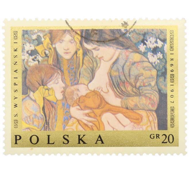 Почтовая марка 20 грошей 1969 года Польша «Материнство (Станислав Выспяньский)» (Артикул: K12-78260) — Фото №1