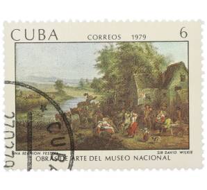 Почтовая марка 6 сентаво 1979 года Куба «Произведения искусства из Национального музея — Праздничная встреча (сэр Дэвид Уилки)» — Фото №1
