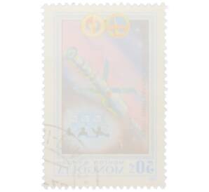 Почтовая марка 50 мунгу 1981 года Монголия «Первый совместный советско-монгольский космического полет по программе Интеркосмос» — Фото №2