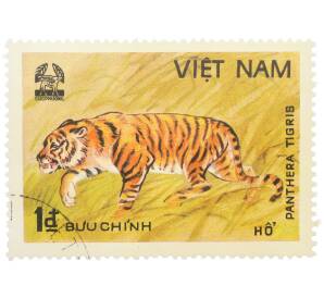 Почтовая марка 1 донг 1981 года Вьетнам «Тигр (Panthera tigris)» — Фото №1