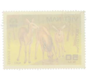 Почтовая марка 50 су 1981 года Вьетнам «Индийский замбар (Cervus unicolor)» — Фото №2