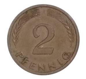 2 пфеннига 1961 года J Германия — Фото №2
