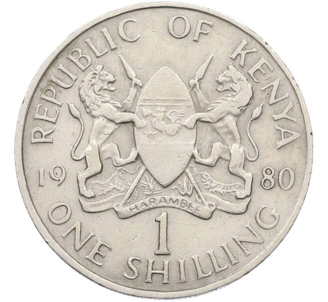 Монета 1 шиллинг 1980 года Кения (Артикул: K12-78415) — Фото №1