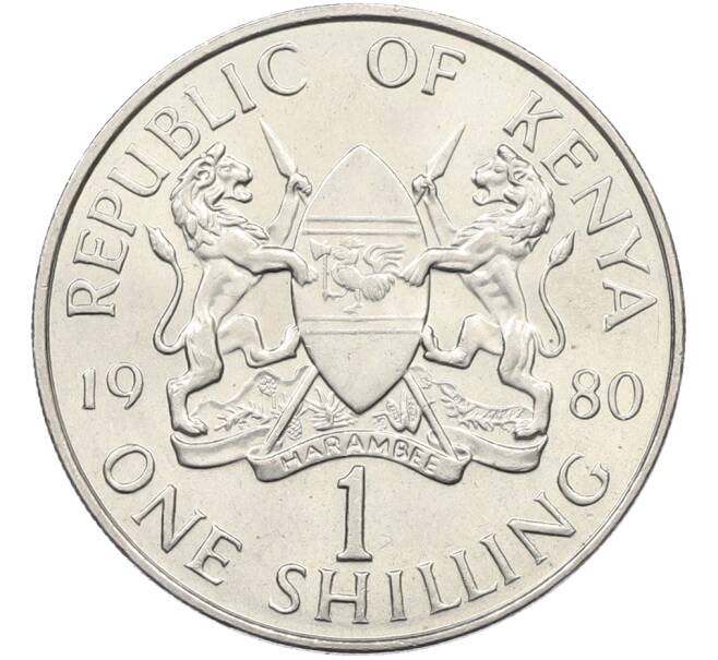 Монета 1 шиллинг 1980 года Кения (Артикул: K12-78419) — Фото №1
