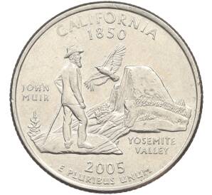 1/4 доллара (25 центов) 2005 года D США «Штаты и территории — Штат Калифорния» — Фото №1