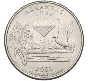 1/4 доллара (25 центов) 2003 года P США «Штаты и территории — Арканзас» — Фото №1