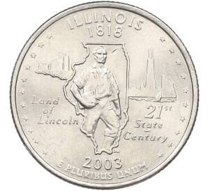 1/4 доллара (25 центов) 2003 года P США «Штаты и территории — Иллинойс» — Фото №1