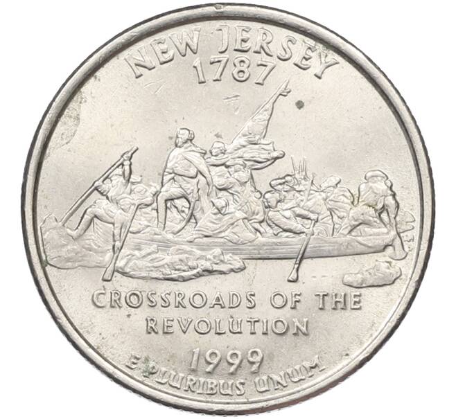 Монета 1/4 доллара (25 центов) 1999 года P США «Штаты и территории — Нью-Джерси» (Артикул: T11-39905) — Фото №1