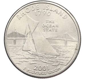 1/4 доллара (25 центов) 2001 года P США «Штаты и территории — Род-Айленд» — Фото №1