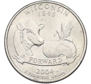 1/4 доллара (25 центов) 2004 года P США «Штаты и территории — Висконсин» — Фото №1