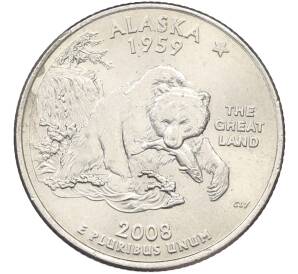 1/4 доллара (25 центов) 2008 года P США «Штаты и территории — Аляска» — Фото №1