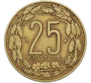 25 франков 1975 года Центрально-Африканский валютный союз — Фото №2