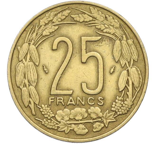 Монета 25 франков 1975 года Центрально-Африканский валютный союз (Артикул: K12-78786) — Фото №2