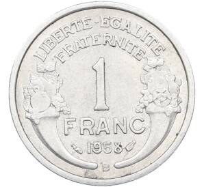 1 франк 1958 года B Франция — Фото №1