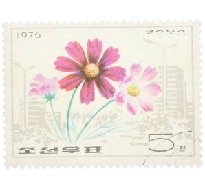 Почтовая марка 5 чон 1976 года Северная Корея «Цветы — Космея» — Фото №1