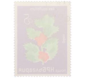 Почтовая марка 5 стотинок 1976 года Болгария «Редкие деревья и кустарники — Падуб остролистный» — Фото №2