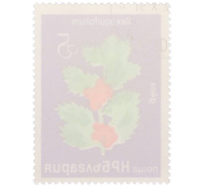 Почтовая марка 5 стотинок 1976 года Болгария «Редкие деревья и кустарники — Падуб остролистный» (Артикул: K12-78580) — Фото №2