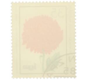 Почтовая марка 35 пфеннигов 1975 года Восточная Германия (ГДР) «Хризантема индийская» — Фото №2