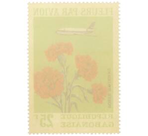 Почтовая марка 25 франков 1971 года Габон «Цветы самолетом — Гвоздики» (Авиапочта) — Фото №2