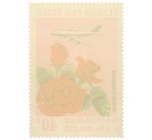 Почтовая марка 40 франков 1971 года Габон «Цветы самолетом — Розы» (Авиапочта) — Фото №2