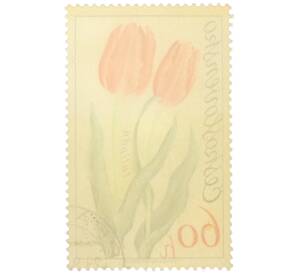 Почтовая марка 60 геллеров 1973 года Чехословакия «Выставка цветов в Оломоуце — Тюльпан» — Фото №2