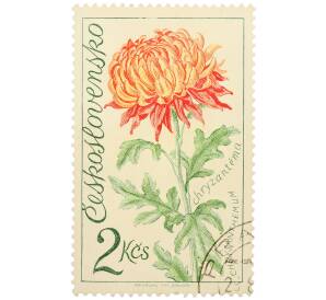 Почтовая марка 2 кроны 1973 года Чехословакия «Выставка цветов в Оломоуце — Хризантема» — Фото №1