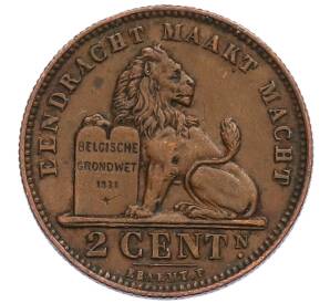 2 сантима 1910 года Бельгия — Фото №1