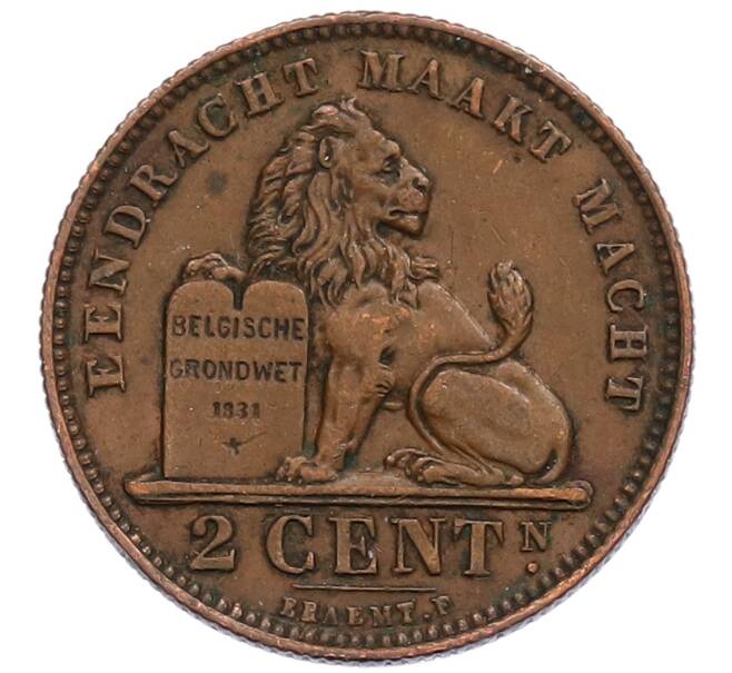 Монета 2 сантима 1910 года Бельгия (Артикул: K1-7162) — Фото №1