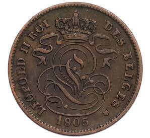 2 сантима 1905 года Бельгия — Фото №2