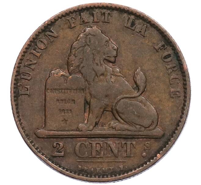 Монета 2 сантима 1874 года Бельгия (Артикул: K1-7164) — Фото №1