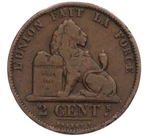 2 сантима 1873 года Бельгия — Фото №1