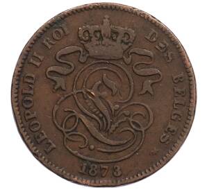 2 сантима 1873 года Бельгия — Фото №2