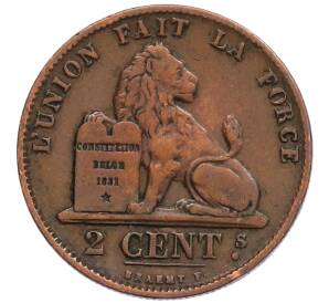 2 сантима 1870 года Бельгия — Фото №1