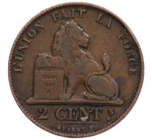 2 сантима 1859 года Бельгия — Фото №1