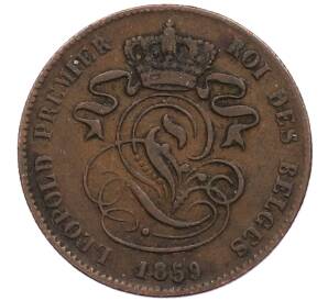 2 сантима 1859 года Бельгия — Фото №2