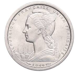 1 франк 1948 года Сен-Пьер и Микелон — Фото №2